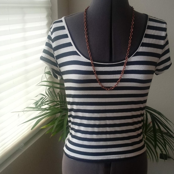 living doll Tops - Living Doll Scooped Neck Striped T-Shirt